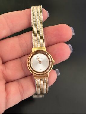 Skagen Two-Tone Gold and Silver Mesh Women's Watch